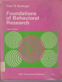 FOUNDATIONS OF BEHAVIORAL RESEARCH