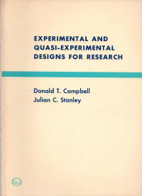 Image of EXPERIMENTAL AND QUASI-EXPERIMENTAL DESIGNS FOR RESEARCH